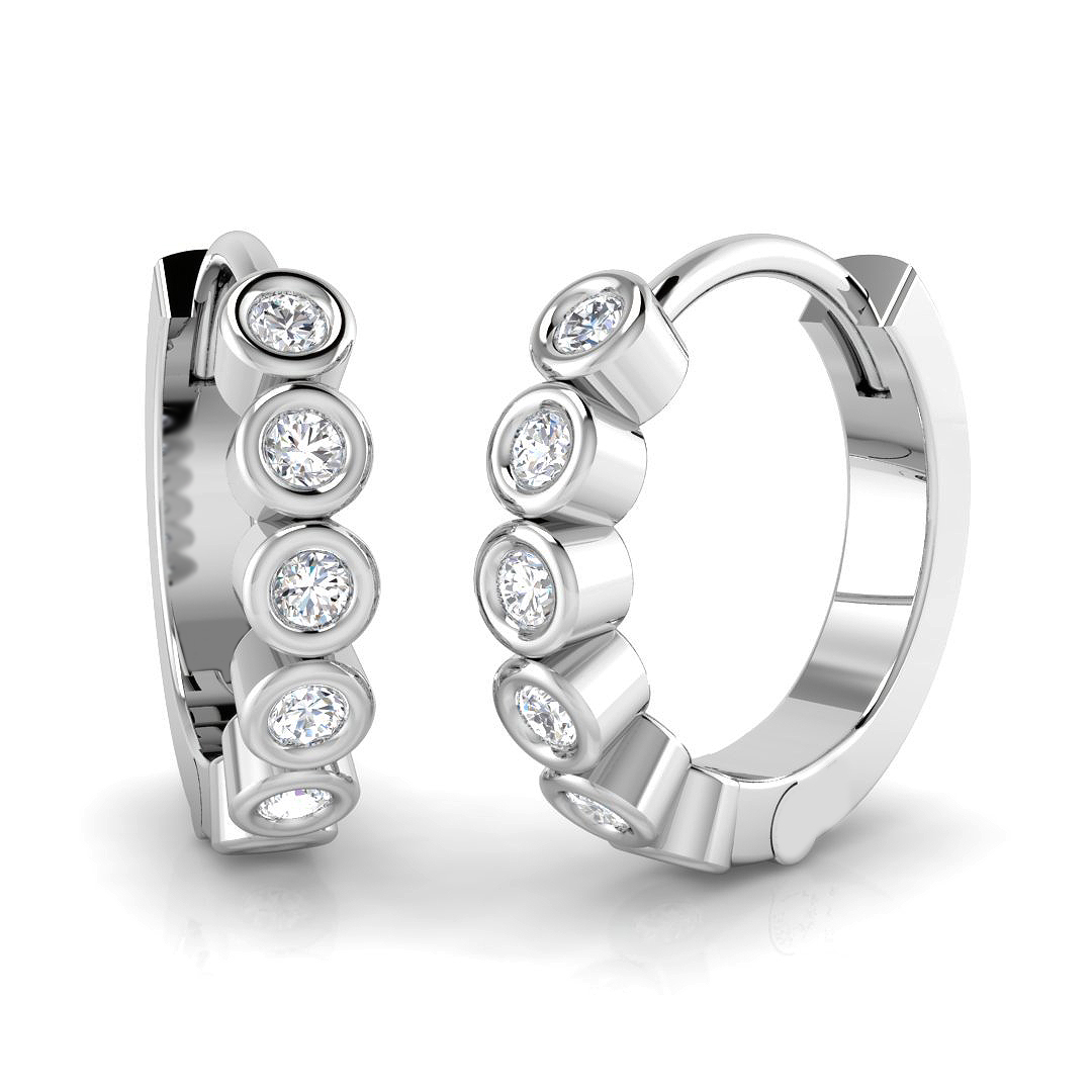 0.17ct Lab-Grown Diamond Hoop Earrings in 9K White Gold
