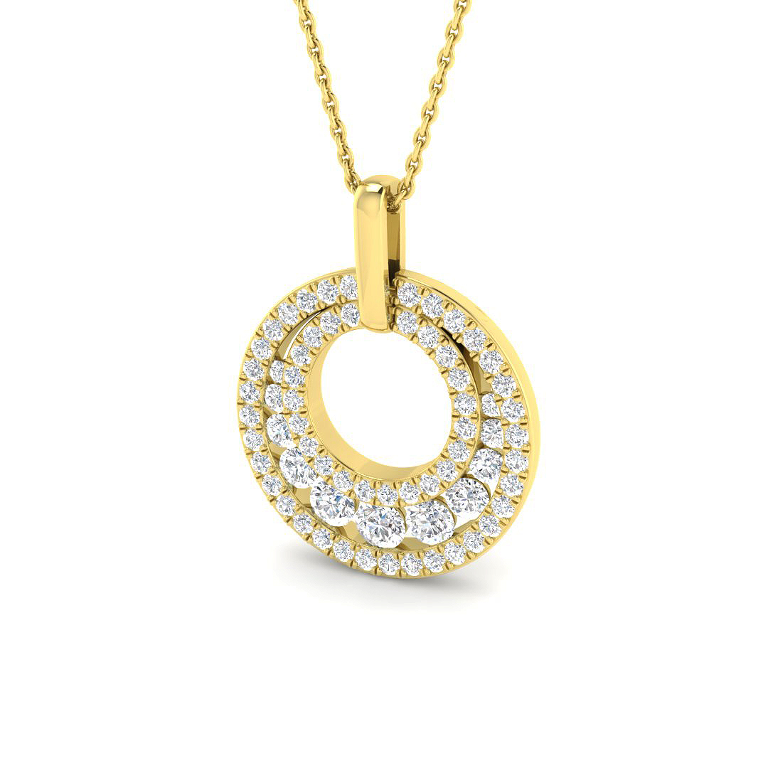1.23ct Lab-Grown Diamond Shape Pendant in 9K Yellow Gold