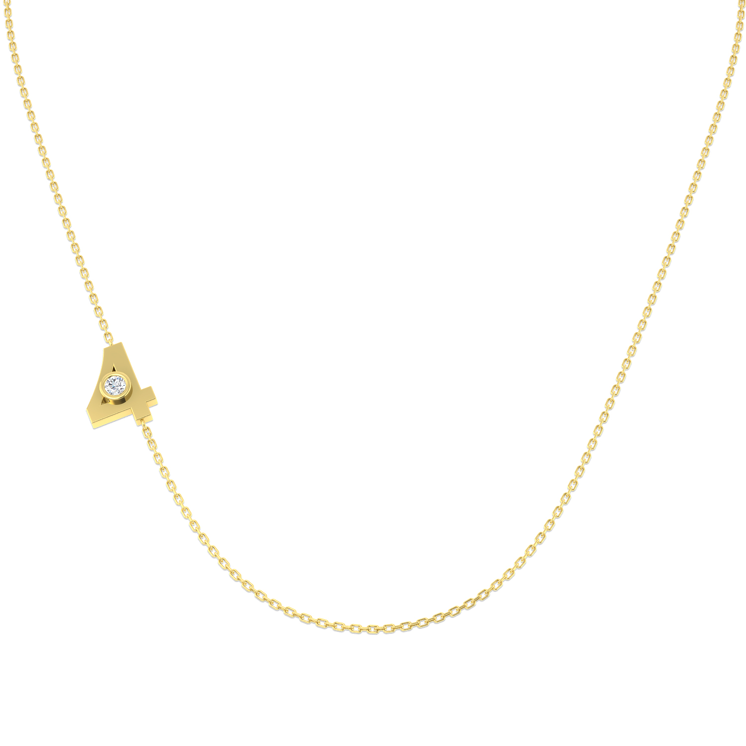 0.07ct Lab-Grown Diamond Numbers Necklace in 9K Yellow Gold