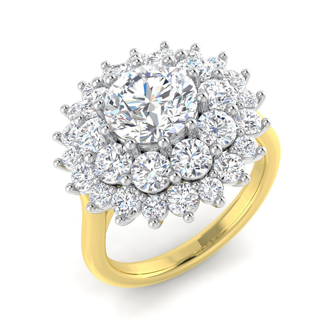 3.34ct Lab-Grown Diamond Fancy Ring in 9K Two Tone