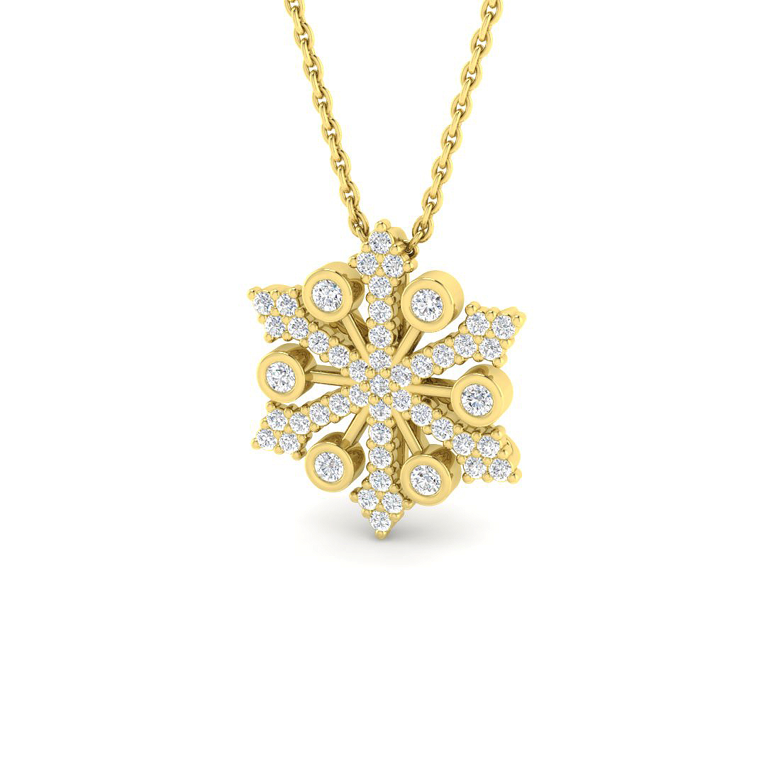 0.30ct Natural Diamond Fancy Pendant in 9K Yellow Gold