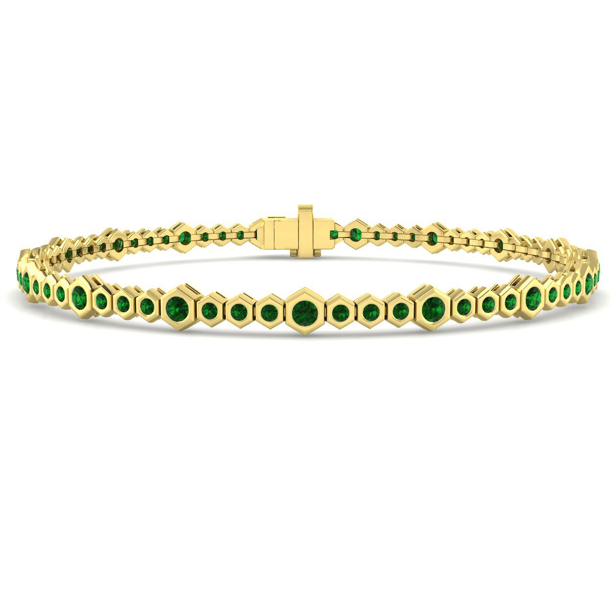 Emerald Bracelet in 9K Yellow Gold