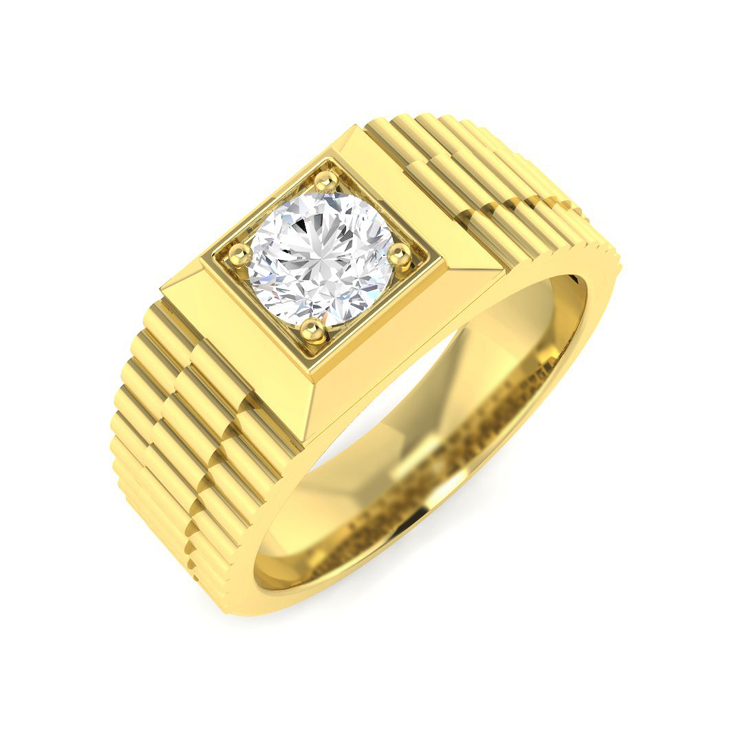 0.70ct Lab-Grown Diamond Signet Ring in 9K Yellow Gold