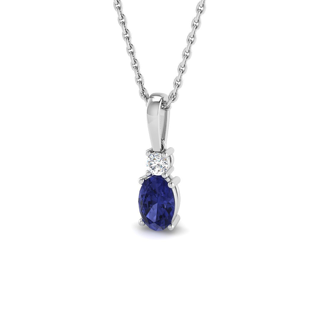 Tanzanite Pendant in 9K White Gold