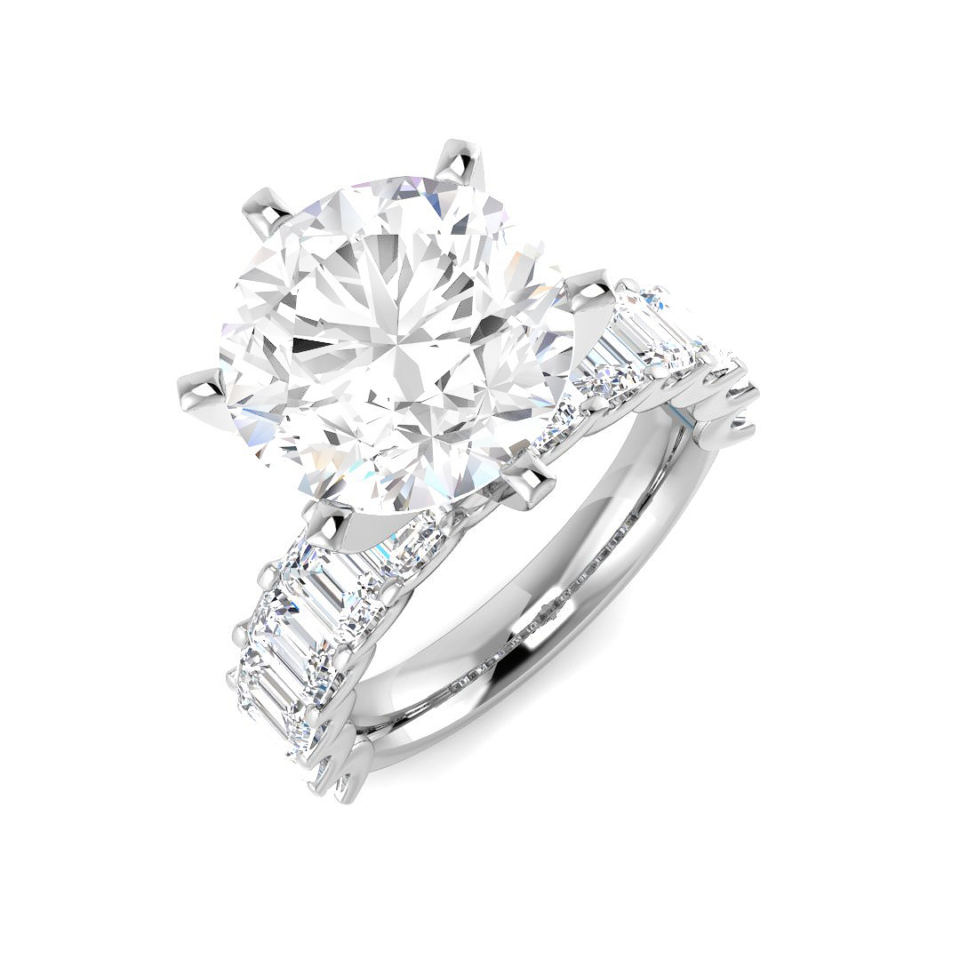 7.77ct Lab-Grown Diamond Engagement Rings Ring in 9K White Gold