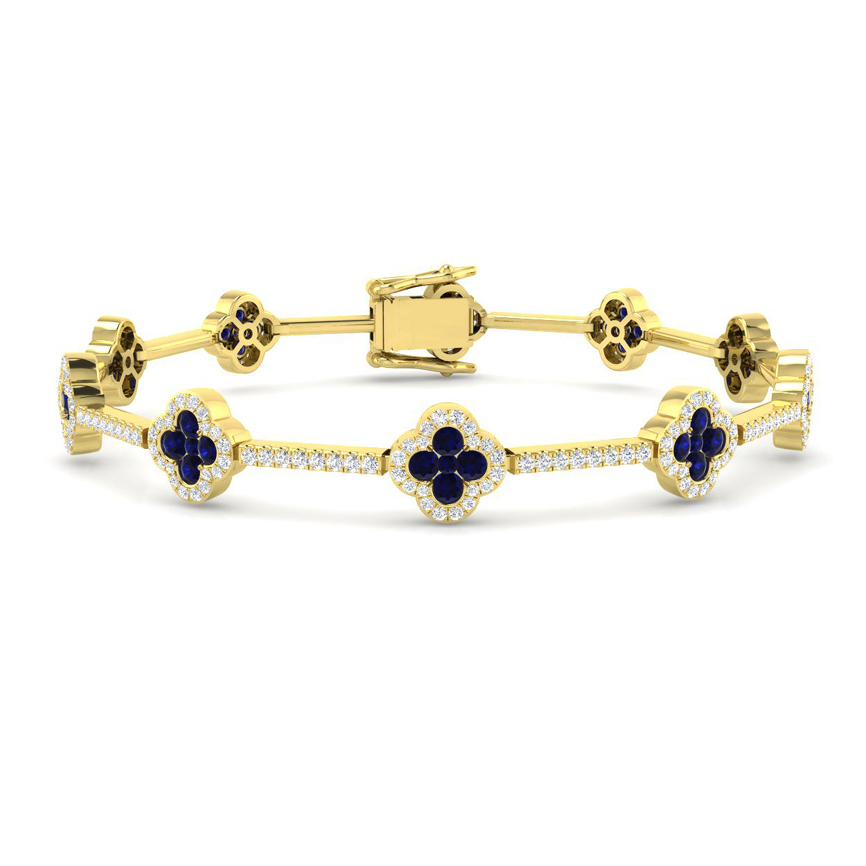 Blue Sapphire Bracelet in 18K Yellow Gold