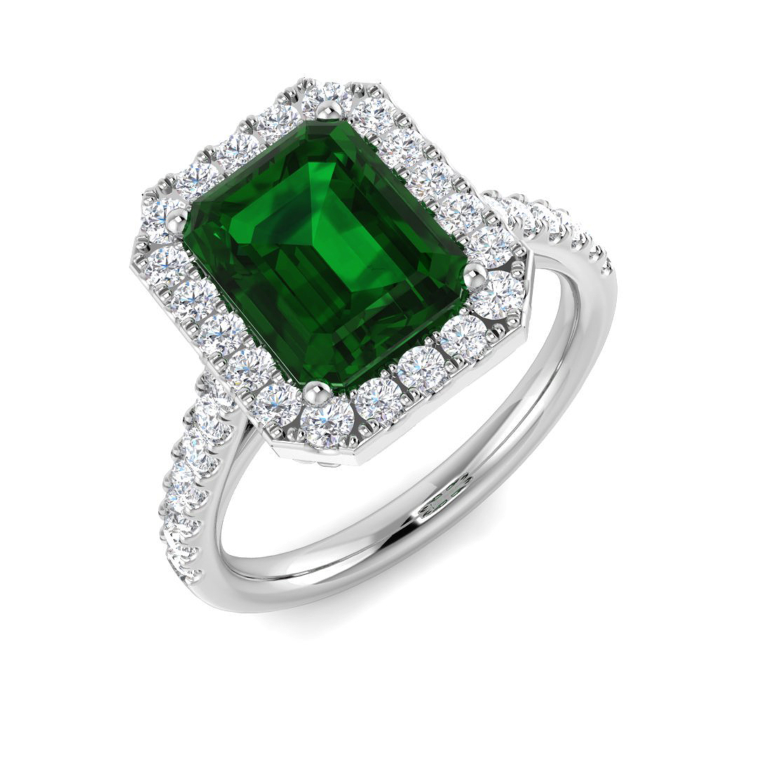 Emerald Ring in 9K White Gold