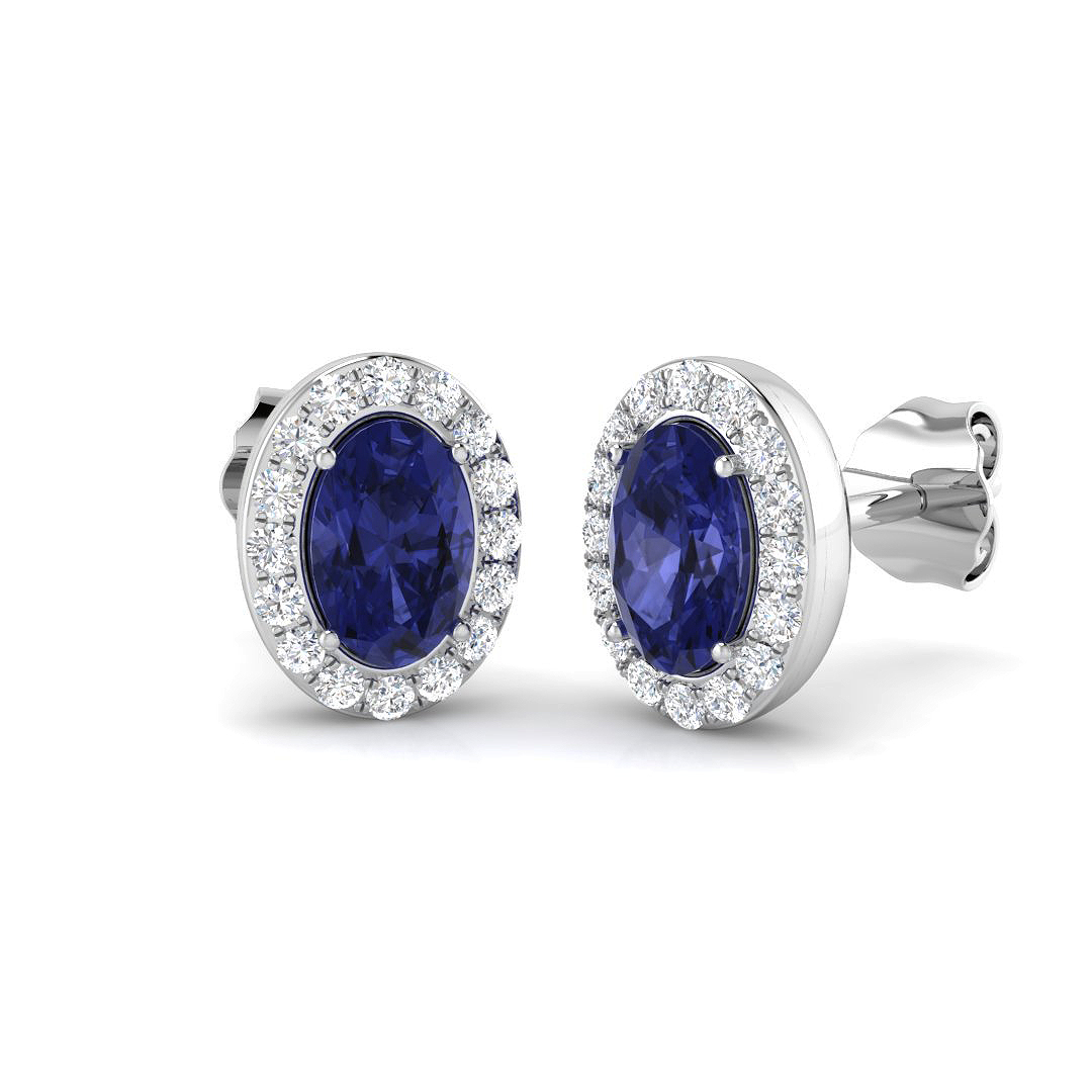 Tanzanite Earrings in 9K White Gold