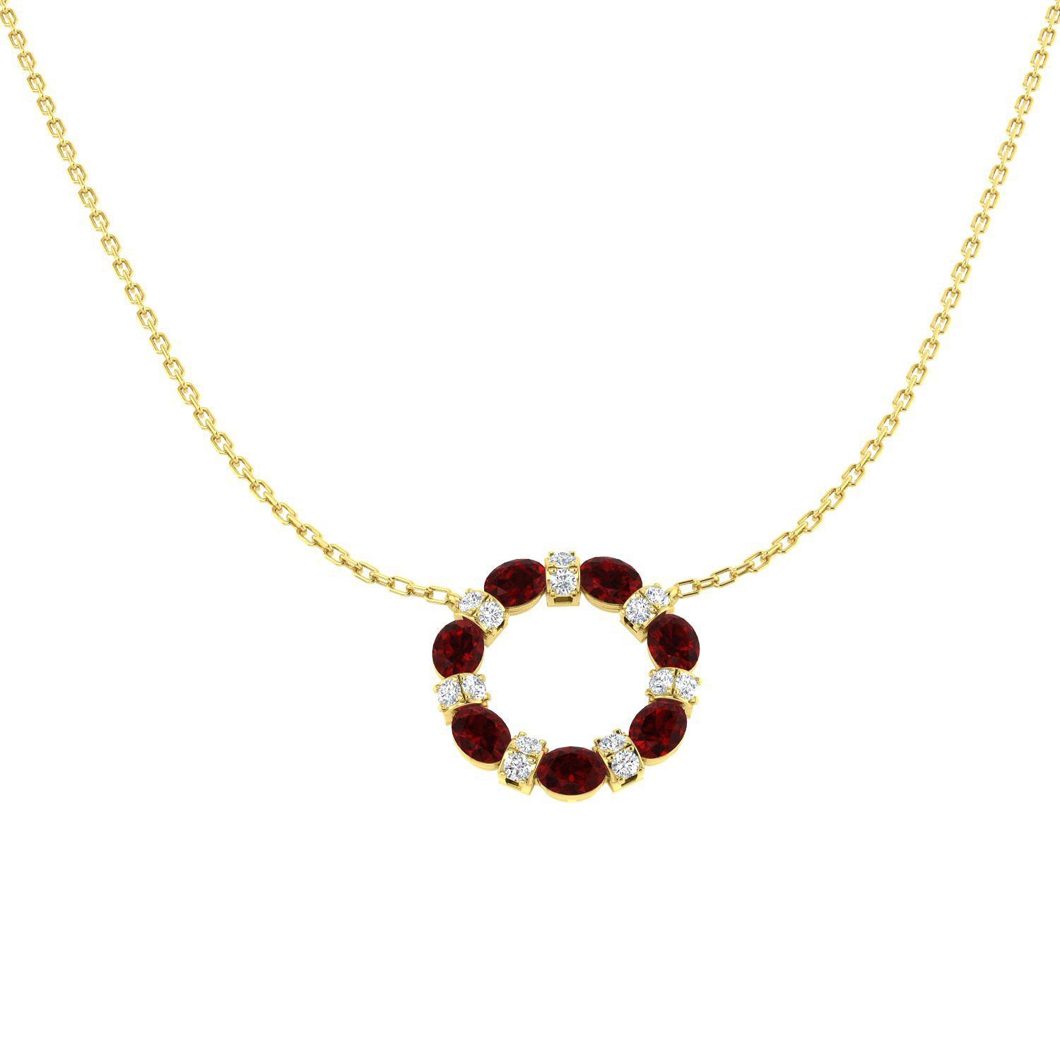 Ruby Necklace in 9K Yellow Gold