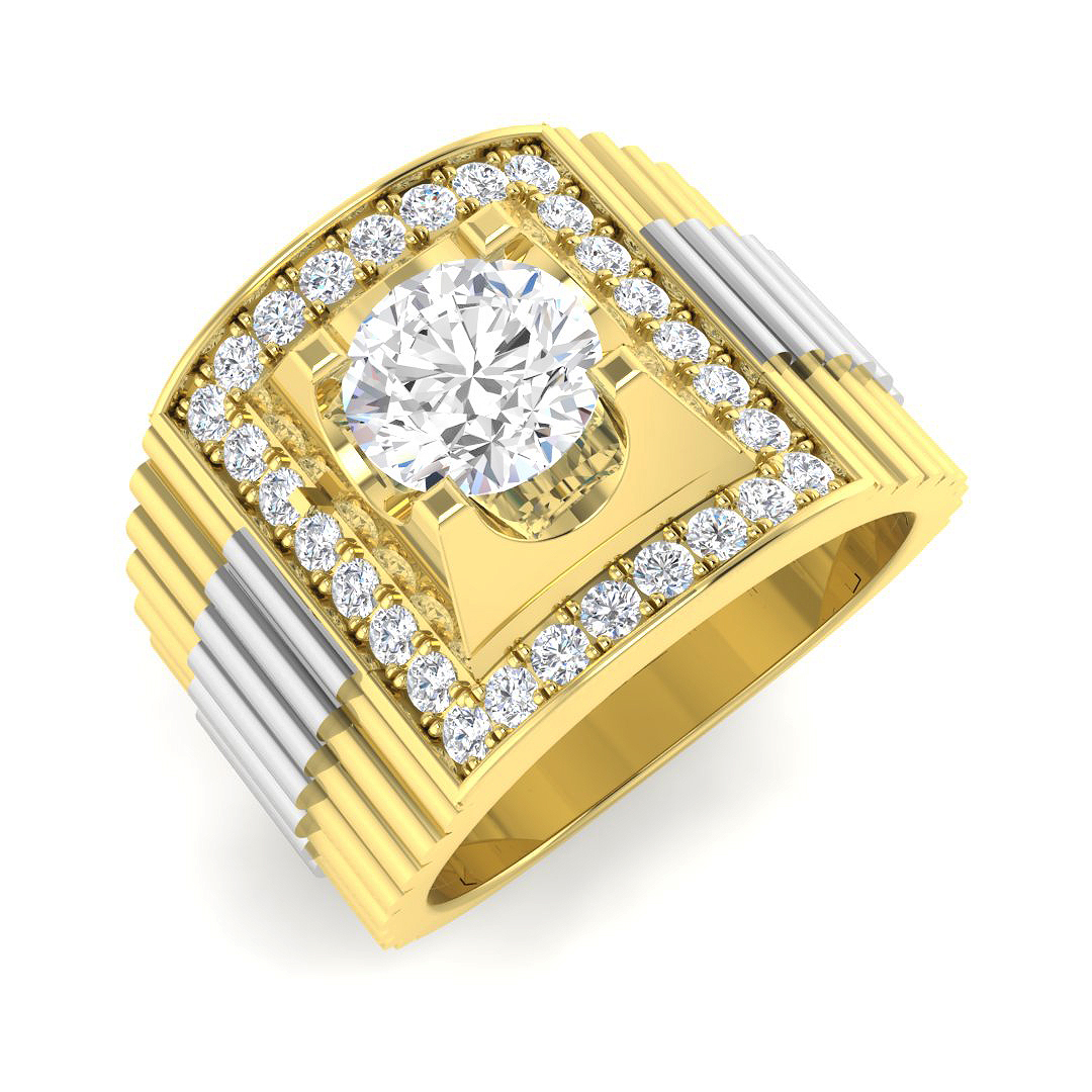 1.53ct Lab-Grown Diamond Signet Ring in 9K Yellow Gold