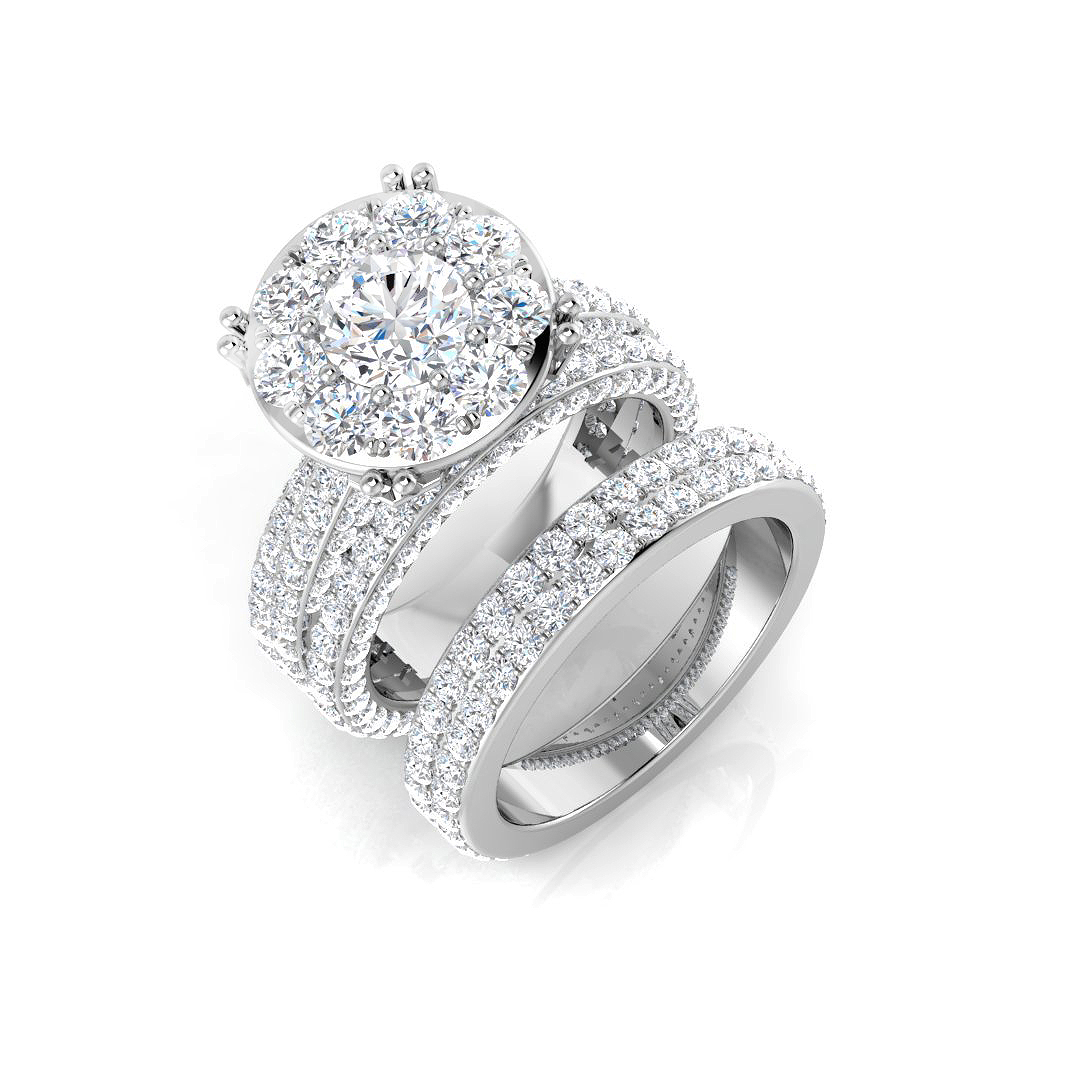 5.69ct Lab-Grown Diamond Cluster Ring in 9K White Gold