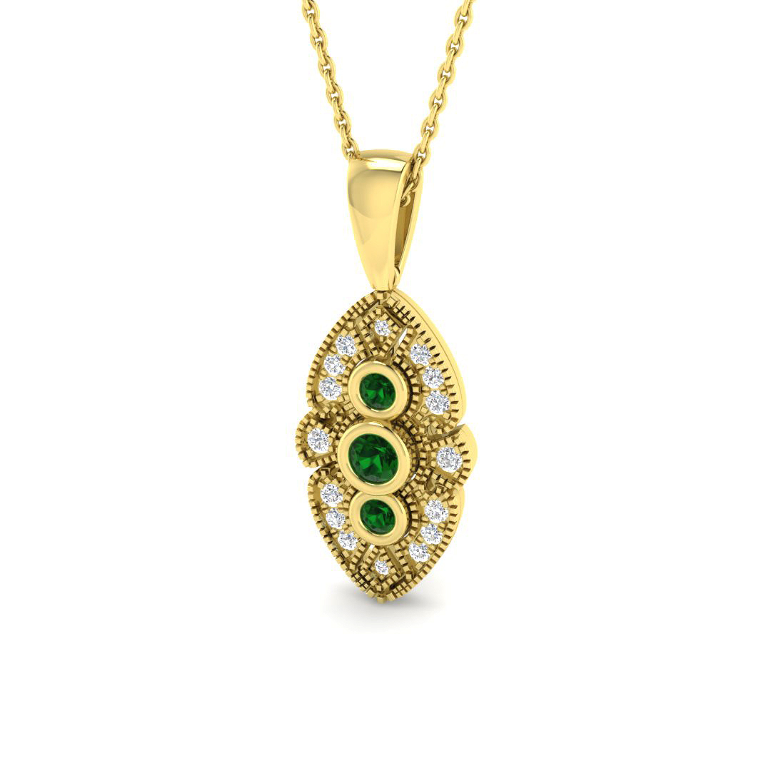 Emerald Pendant in 9K Yellow Gold