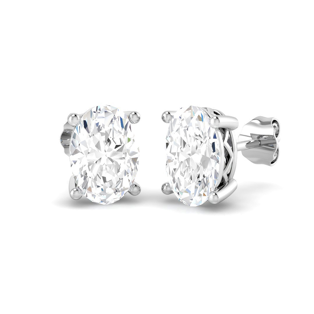 3.01ct Lab-Grown Diamond Solitaire Earrings in 9K White Gold