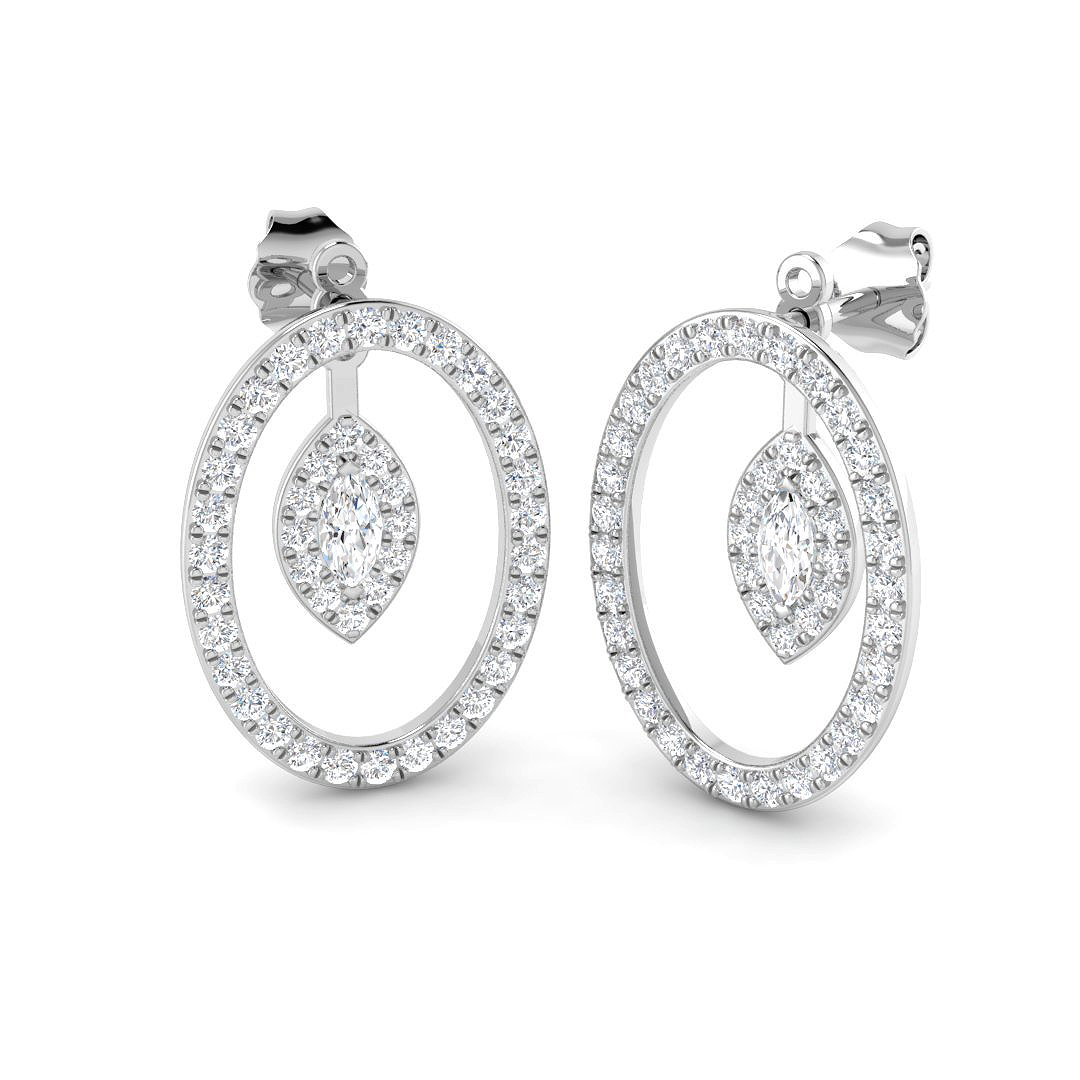1.23ct Lab-Grown Diamond Drop & Trilogy Earrings in 9K White Gold