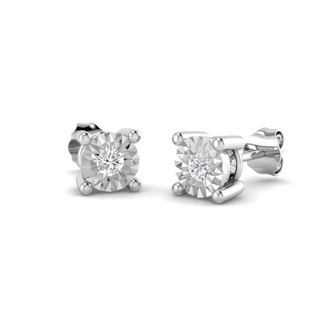 0.25ct Lab-Grown Diamond Solitaire Earrings in 9K White Gold
