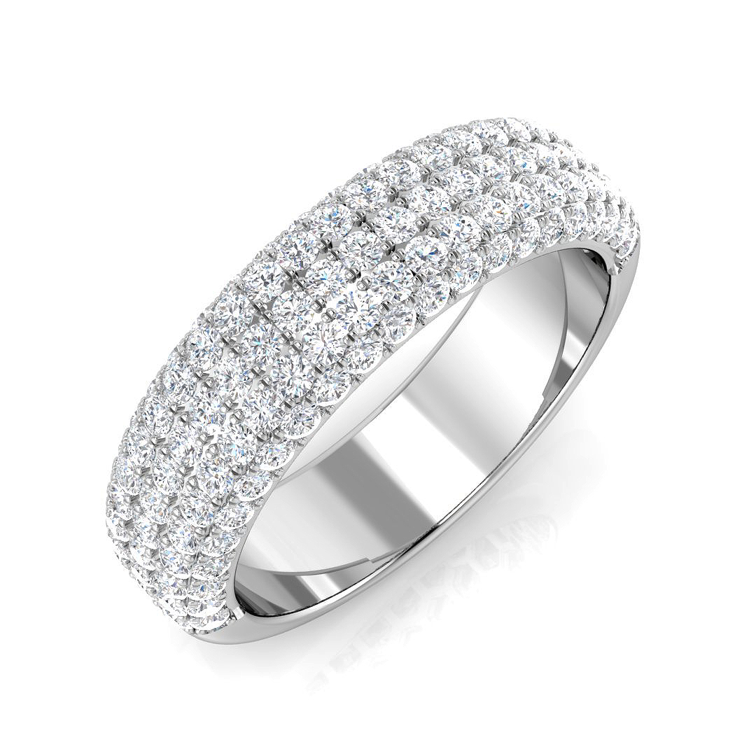 0.62ct Natural Diamond Pave Ring in Platinum Platinum