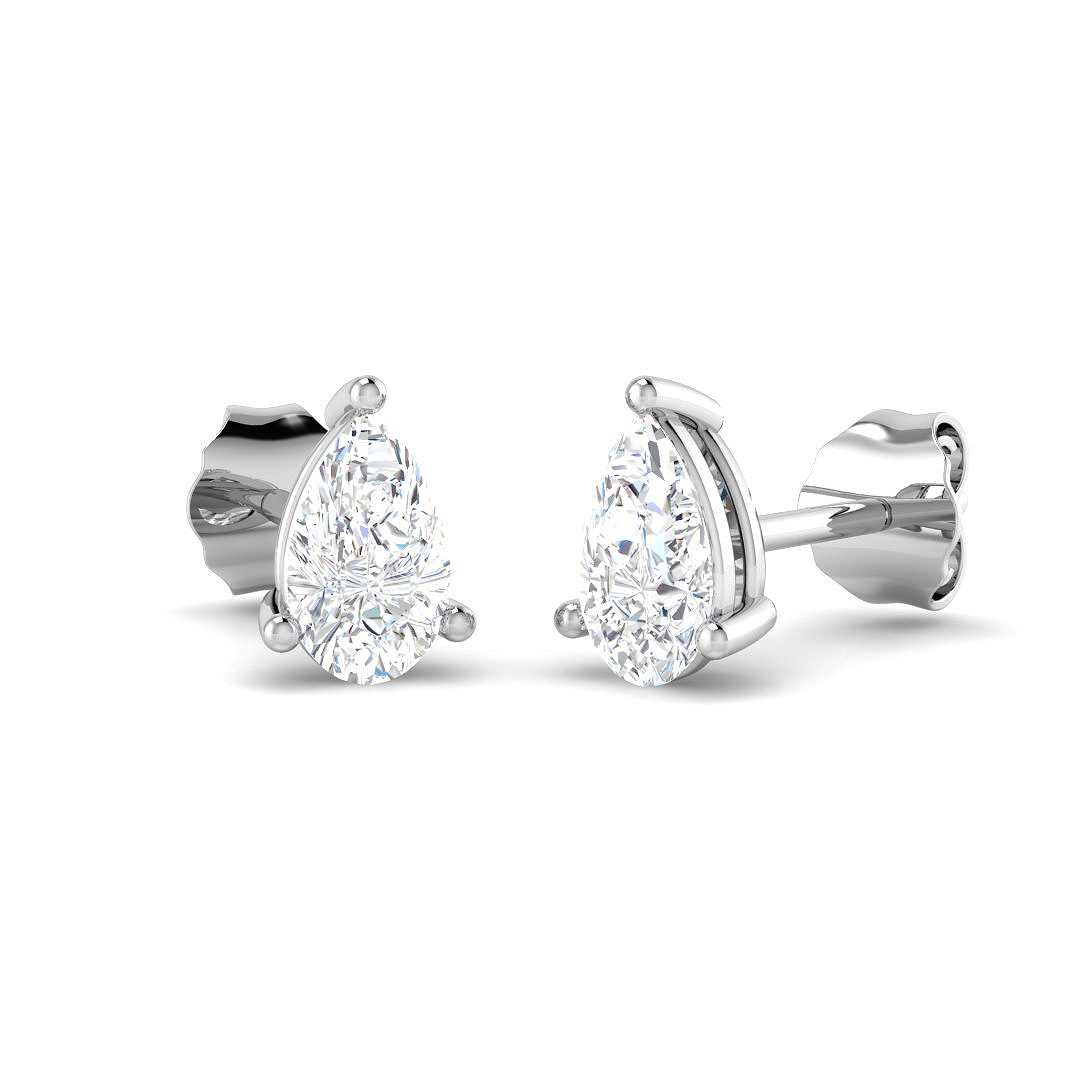 0.64ct Lab-Grown Diamond Solitaire Earrings in 9K White Gold