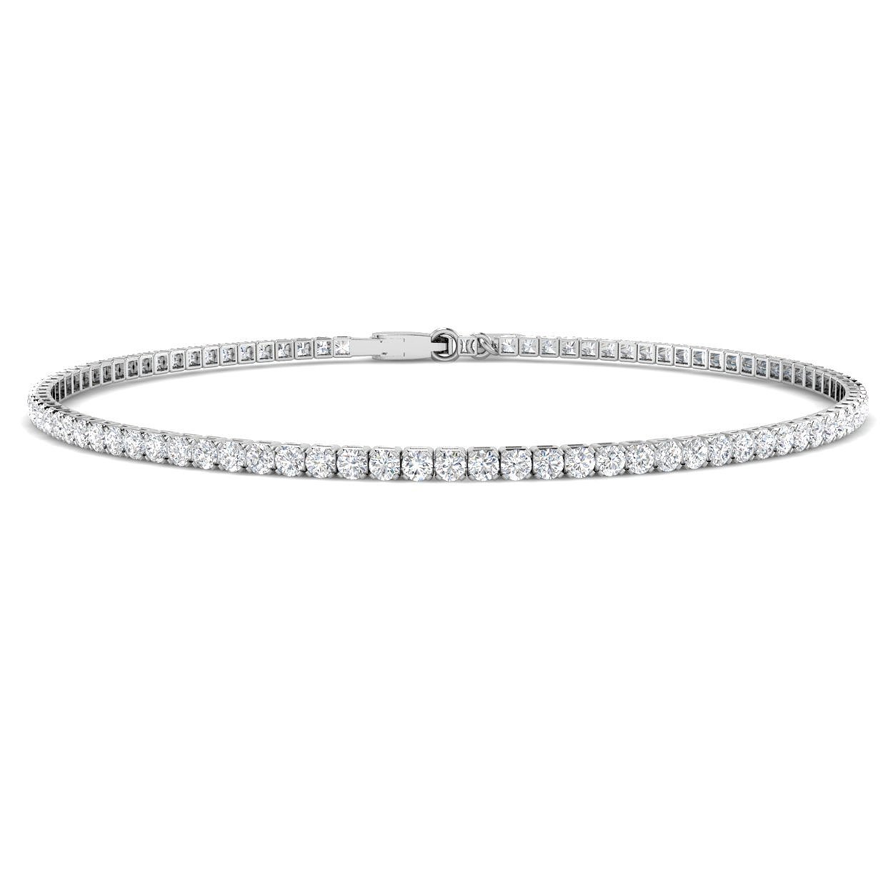 1.69ct Natural Diamond Tennis Bracelet in 9K White Gold