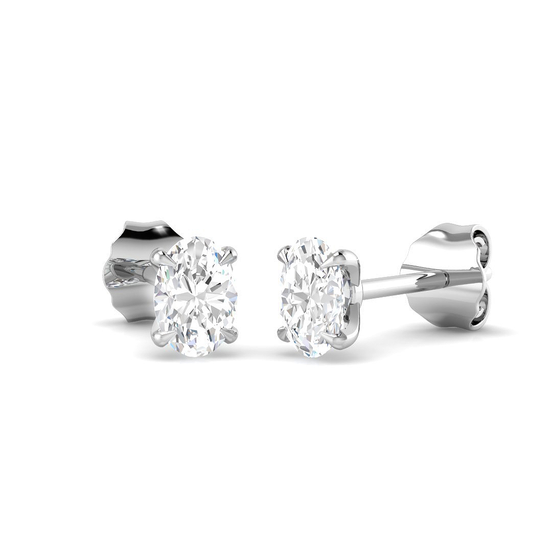 0.54ct Lab-Grown Diamond Solitaire Earrings in 9K White Gold