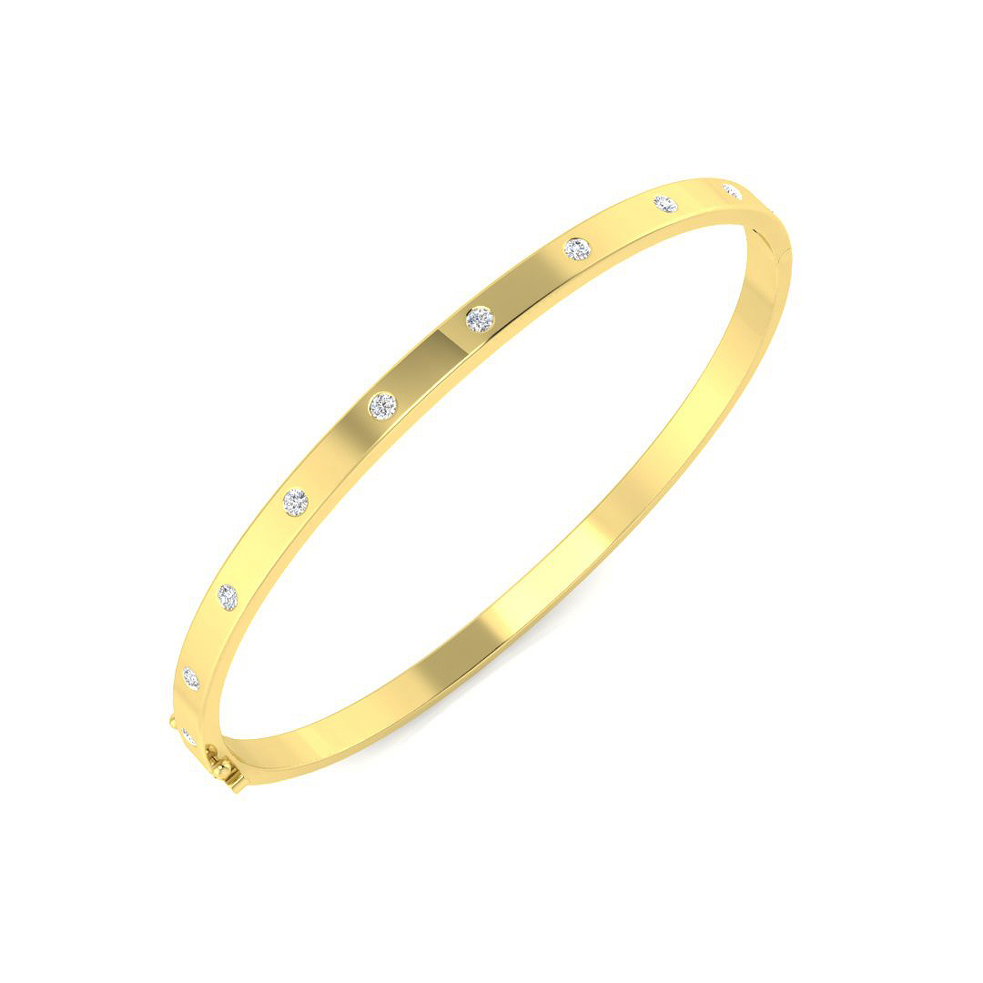 0.51ct Natural Diamond Fancy Bangle in 9K Yellow Gold