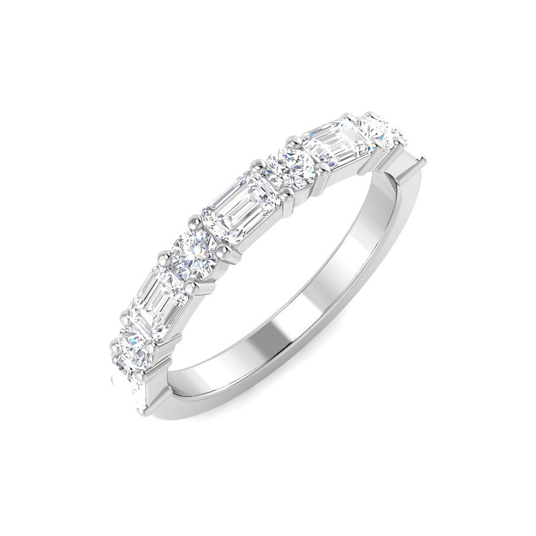 1.09ct Lab-Grown Diamond Half Eternity Ring in 9K White Gold