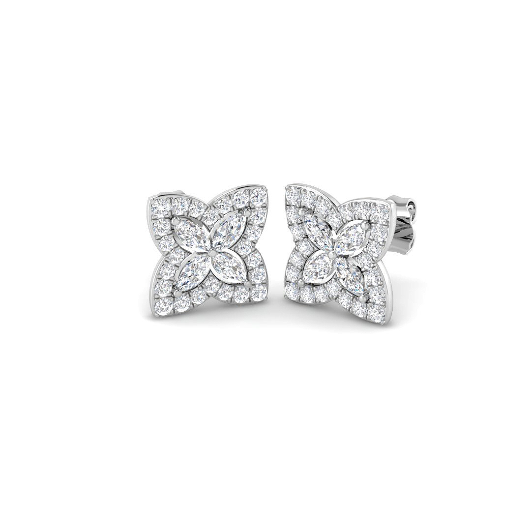 1.05ct Lab-Grown Diamond Shape Earrings in 9K White Gold
