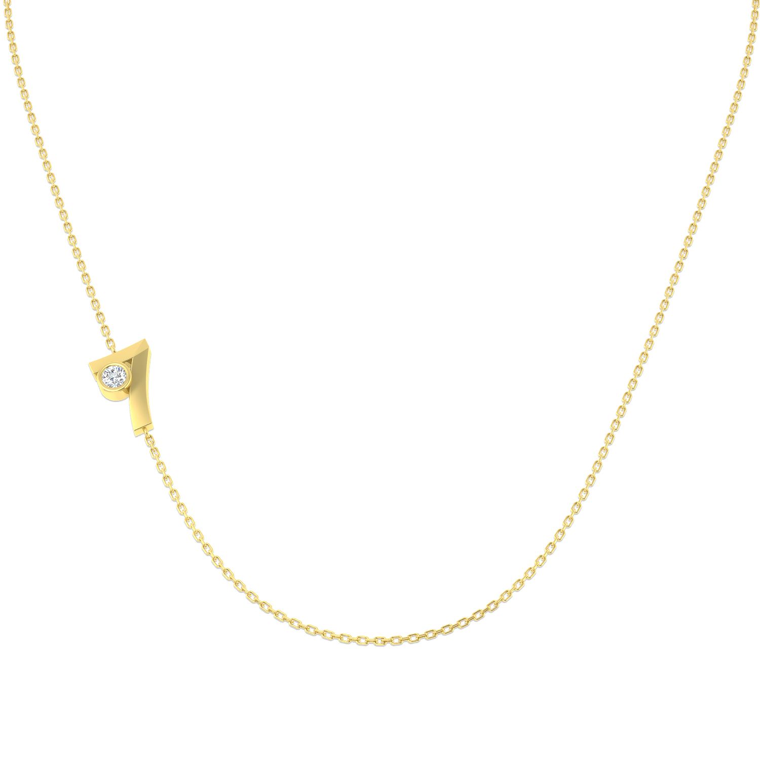 0.10ct Lab-Grown Diamond Numbers Necklace in 9K Yellow Gold