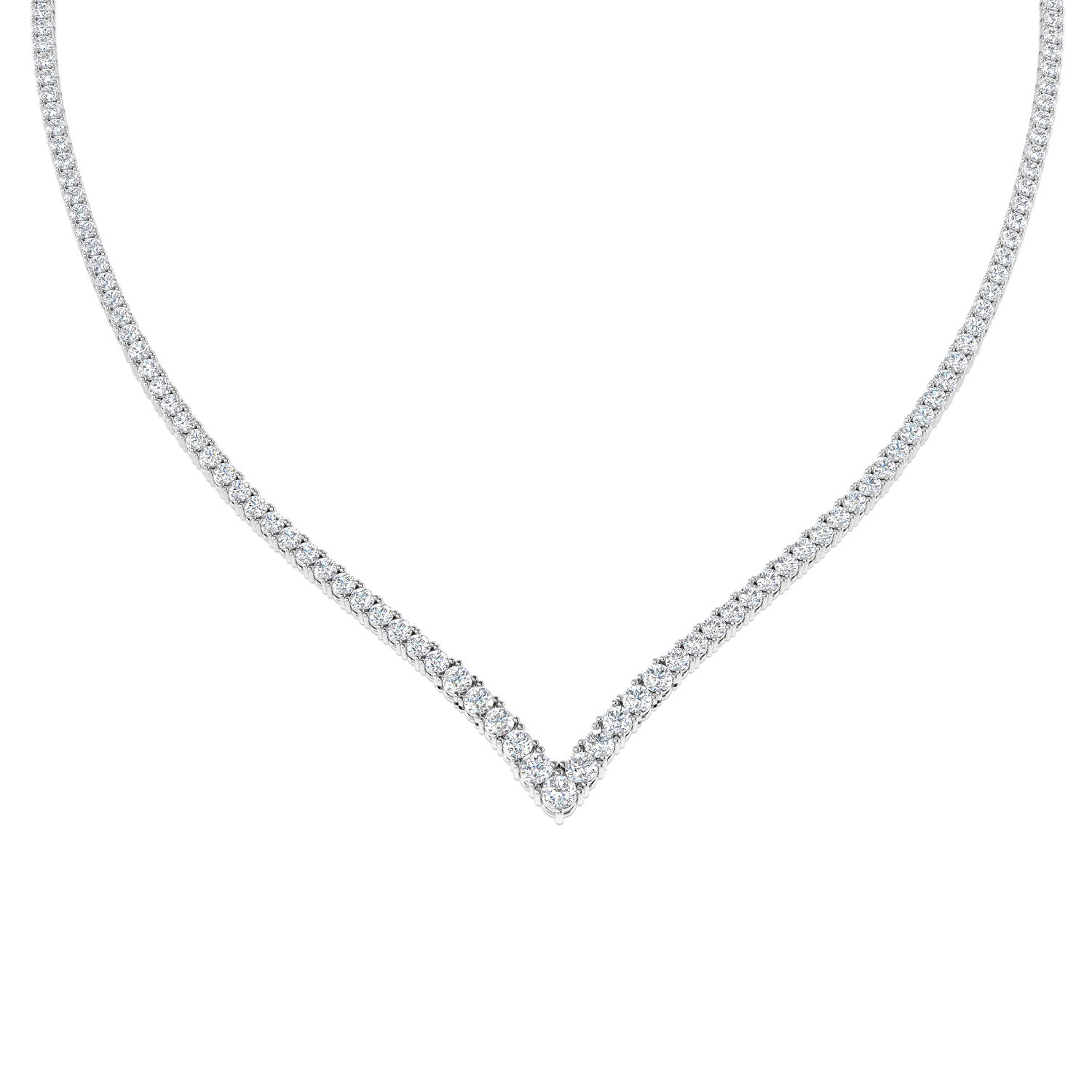 9.13ct Lab-Grown Diamond Tennis Necklace in 9K White Gold