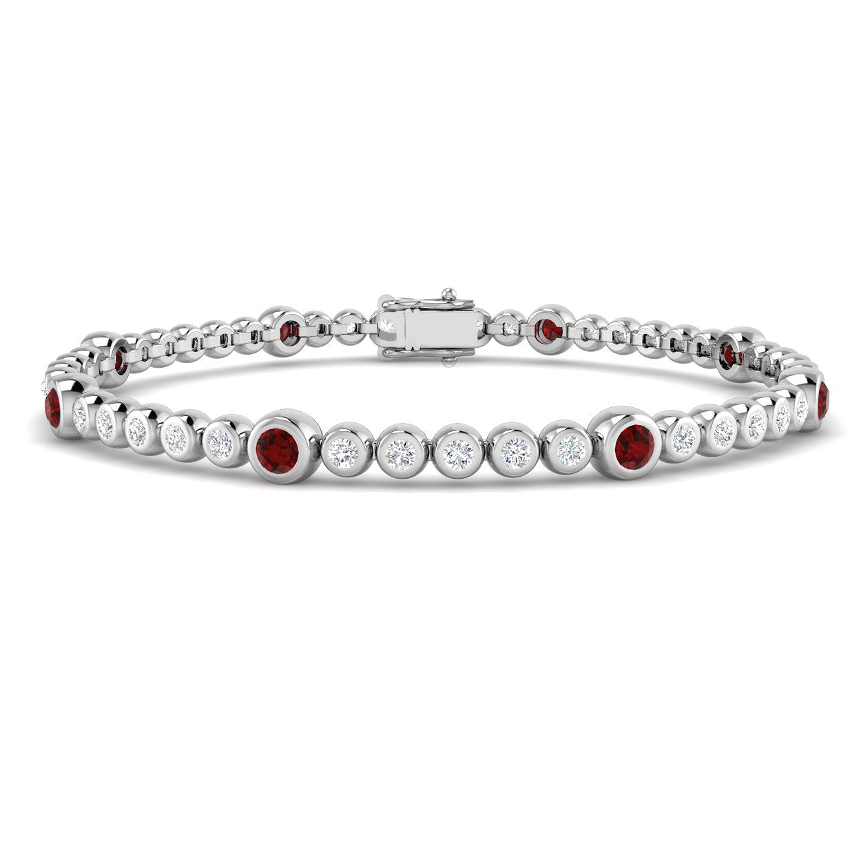 Ruby Bracelet in 9K White Gold