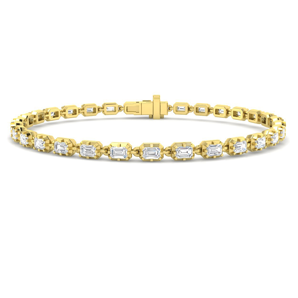 3.21ct Lab-Grown Diamond Tennis Bracelet in 9K Yellow Gold