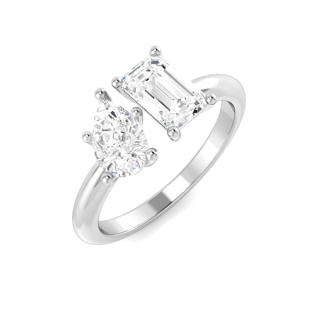 1.60ct Lab-Grown Diamond 2 Stone Ring in Platinum Platinum