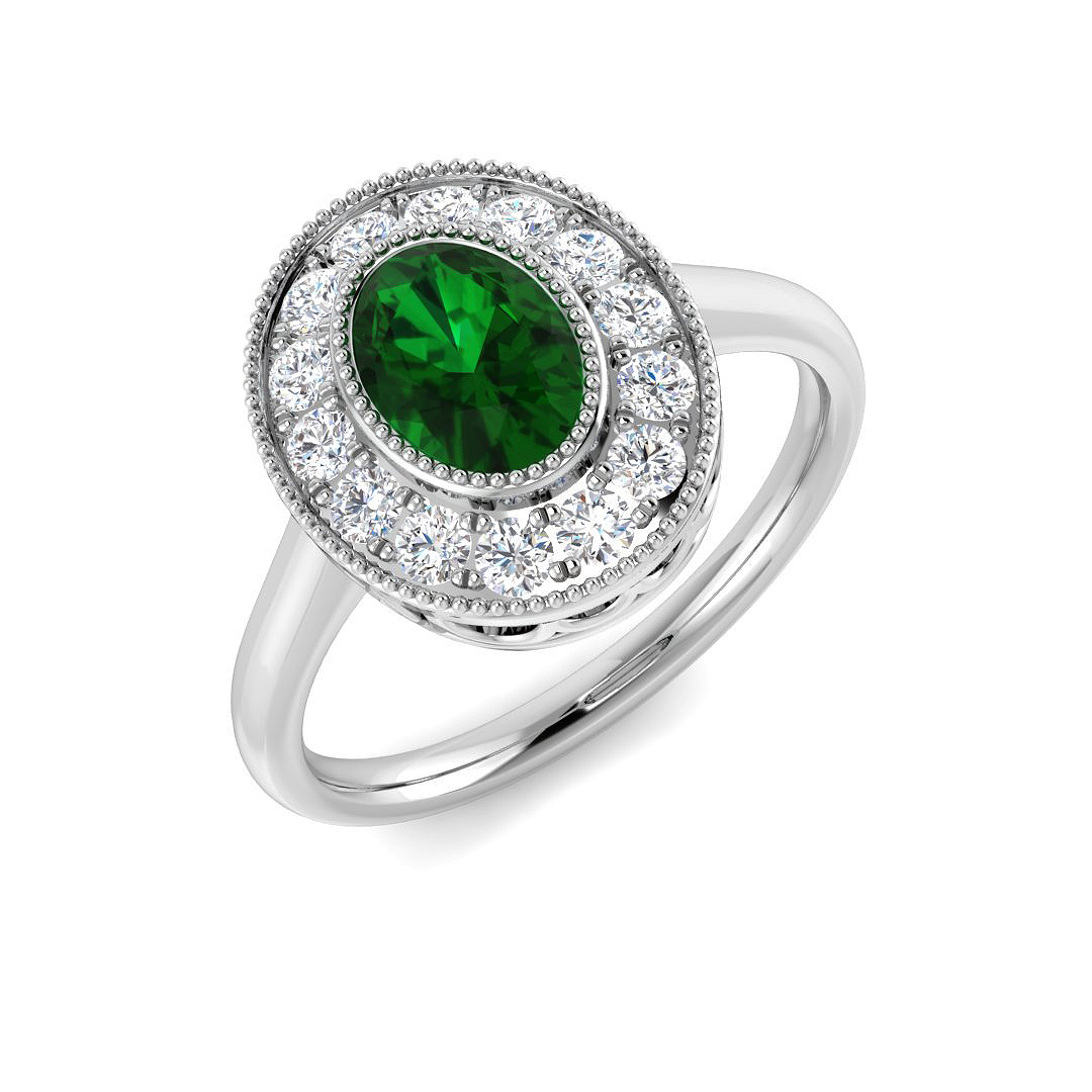 1.10ct Lab-Grown Diamond Vintage Ring in 9K White Gold