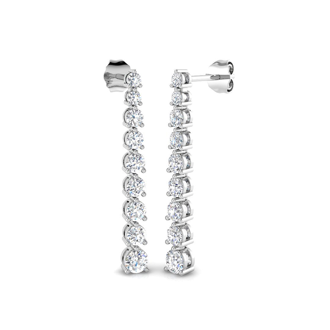 1.46ct Lab-Grown Diamond Drop & Trilogy Earrings in 9K White Gold