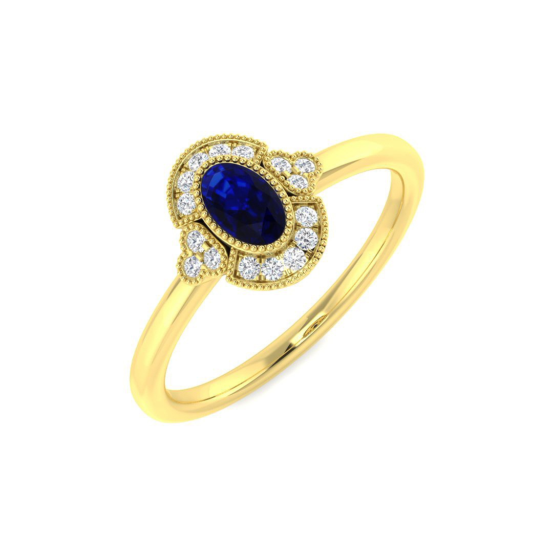 Halo Ring in 9K Yellow Gold