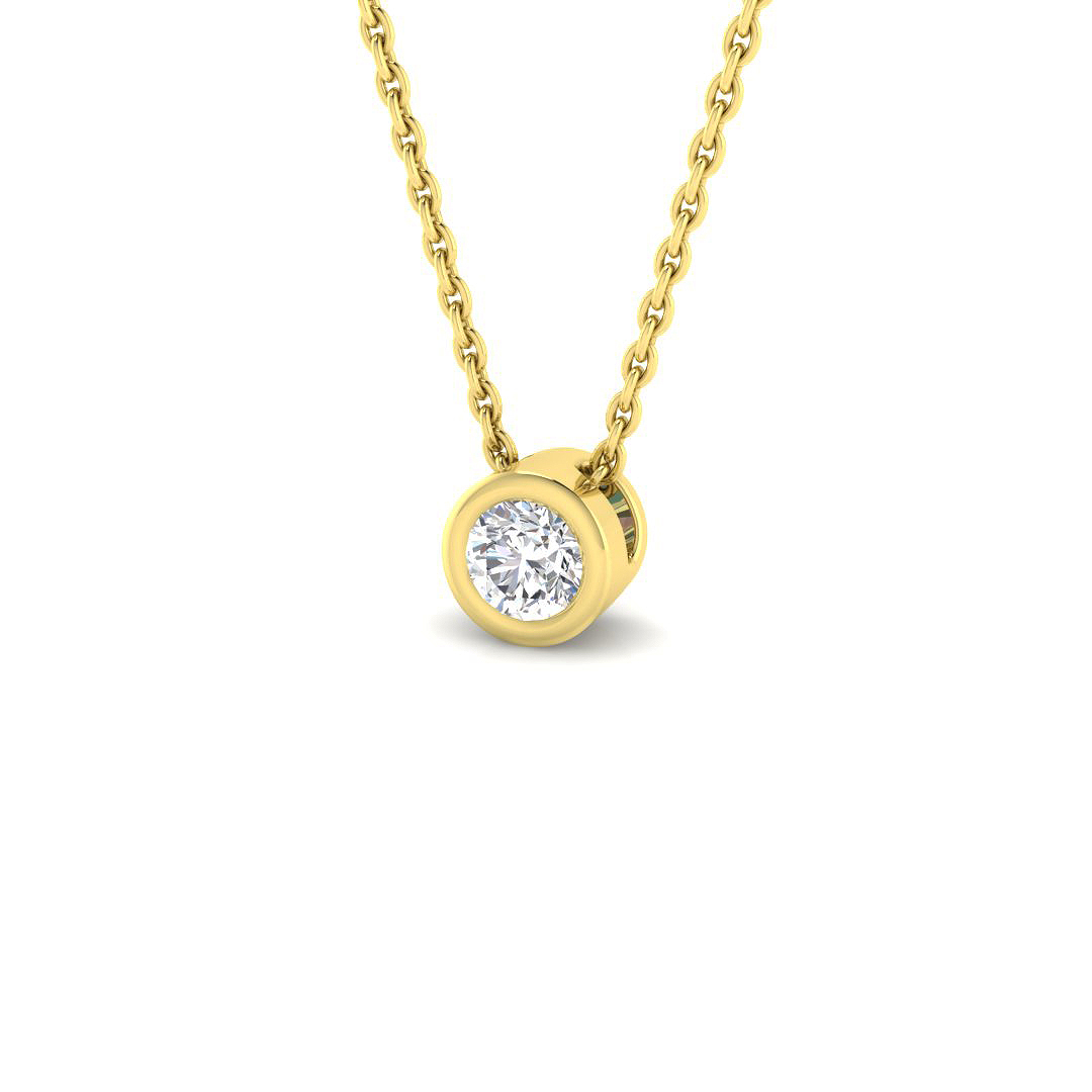 0.17ct Natural Diamond Solitaire Pendant in 9K Yellow Gold