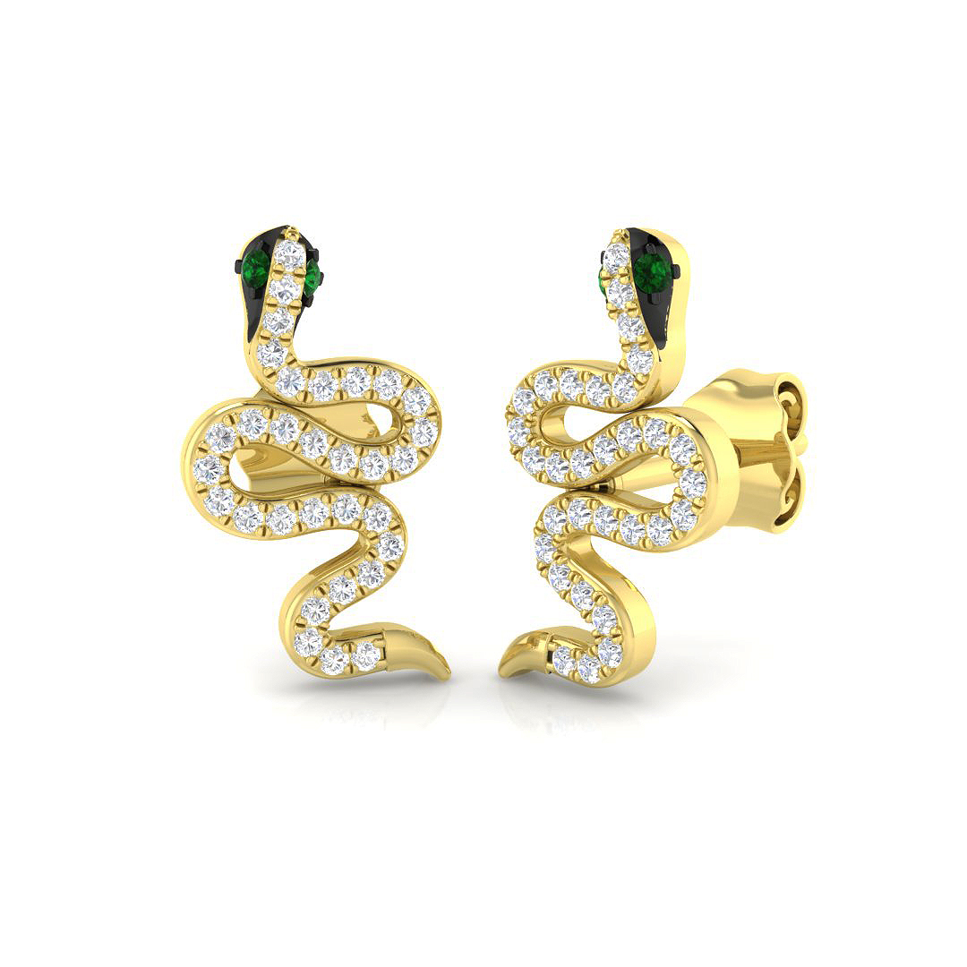 0.20ct Natural Diamond Fancy Earrings in 9K Yellow Gold