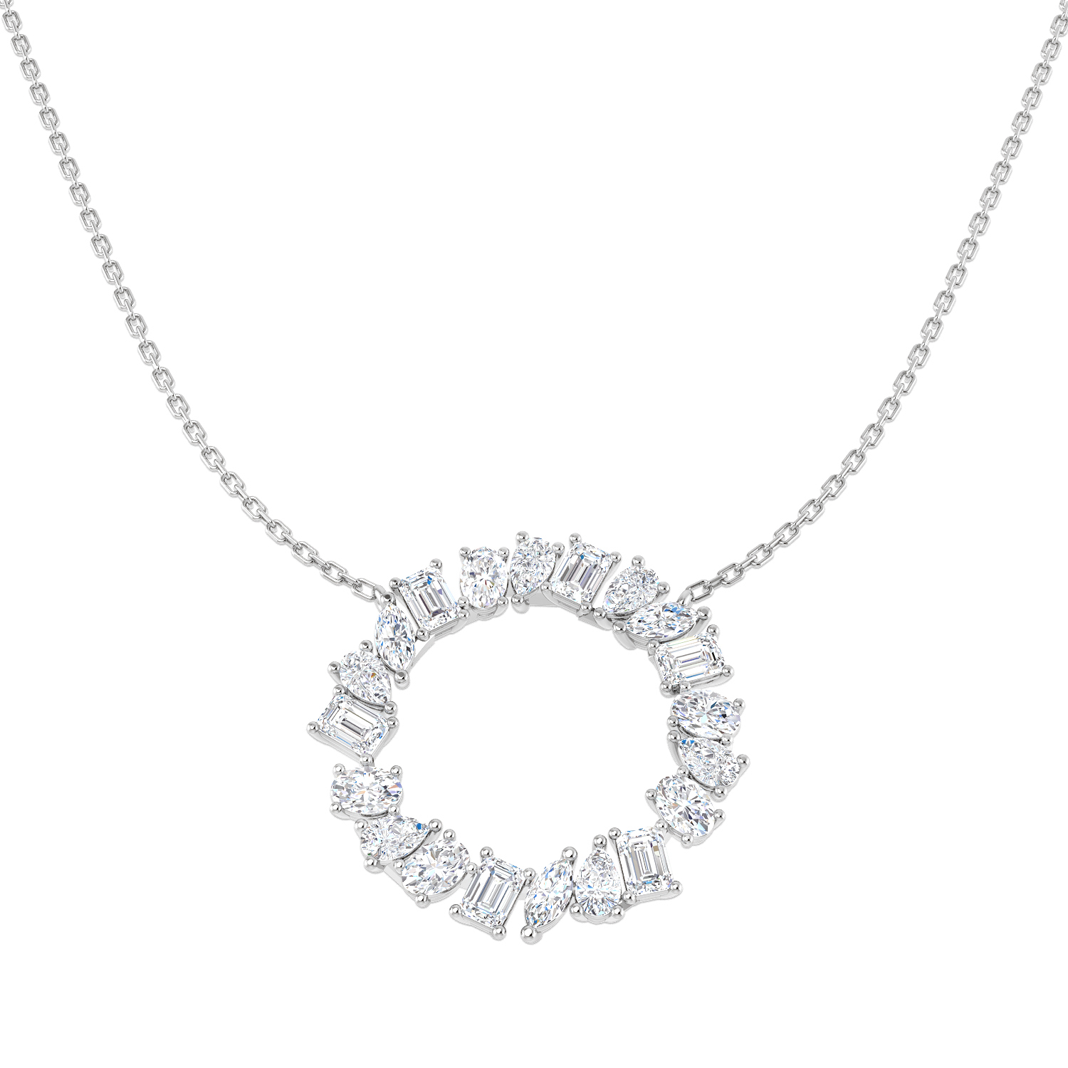 2.29ct Lab-Grown Diamond Circle of Life Necklace in 9K White Gold