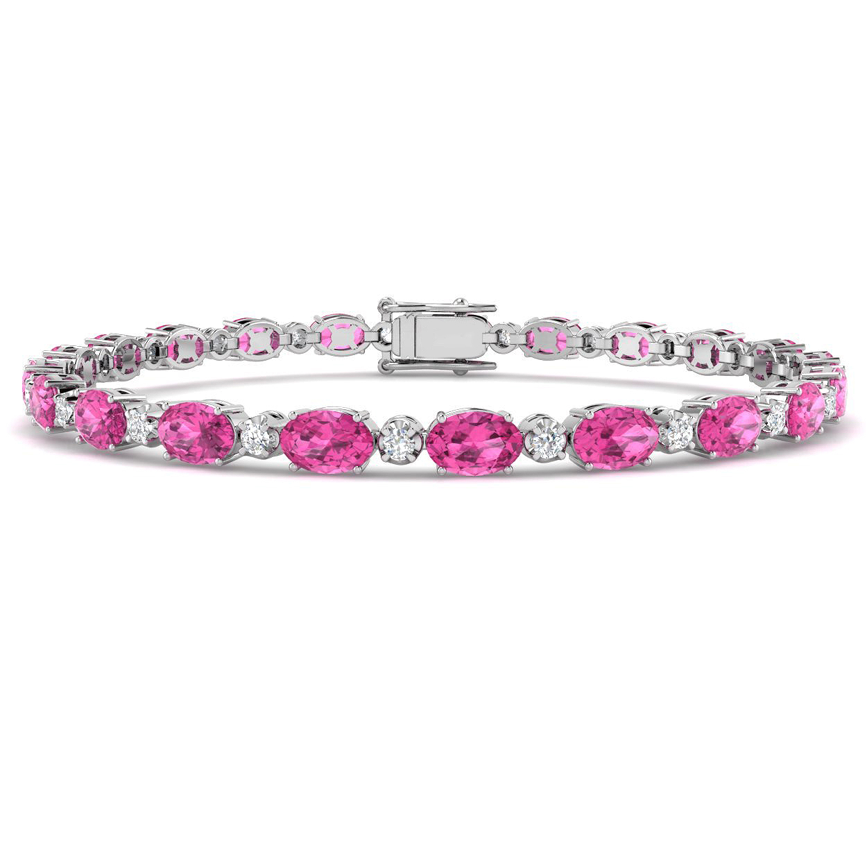 Pink Sapphire Bracelet in 18K White Gold