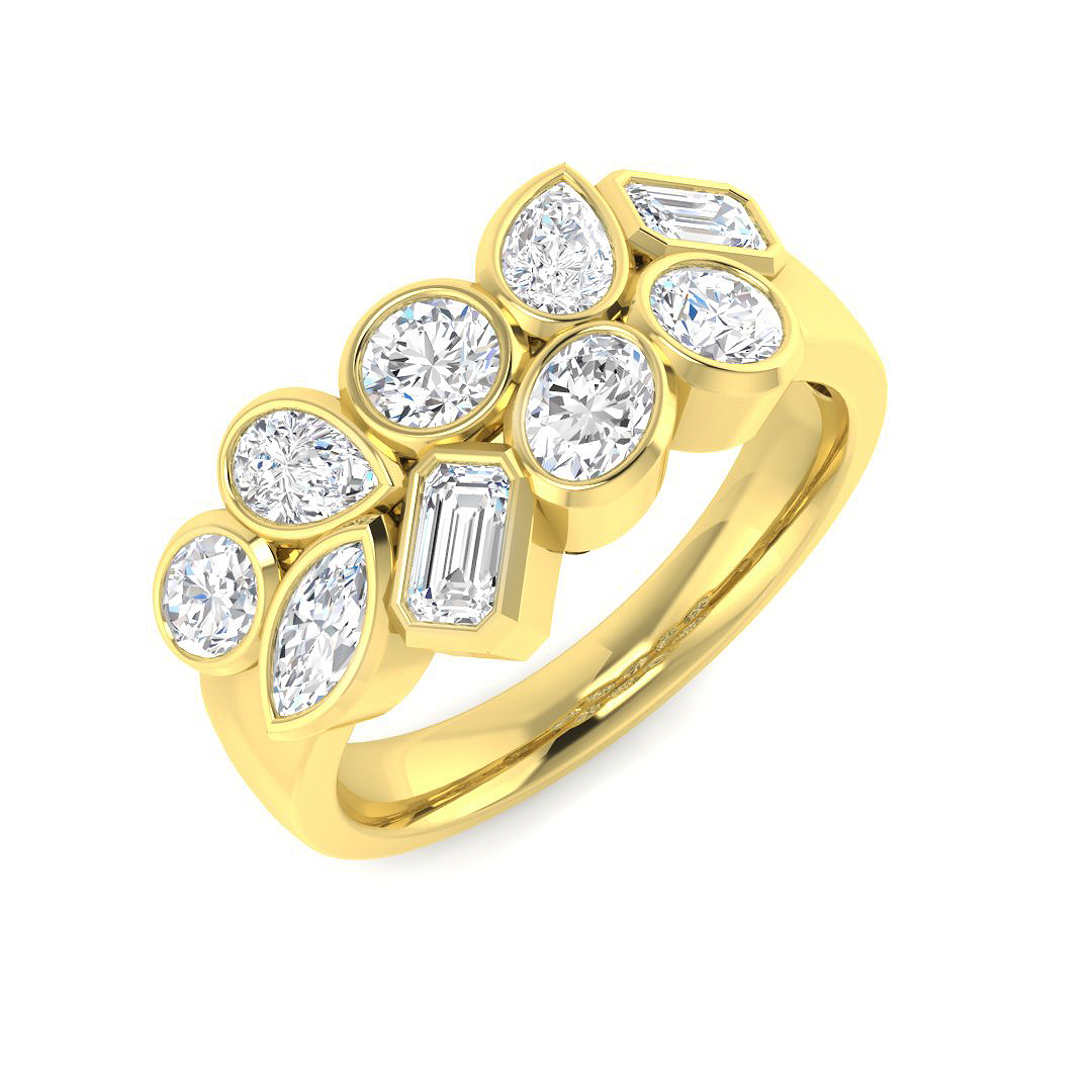 1.52ct Lab-Grown Diamond Fancy Ring in 9K Yellow Gold