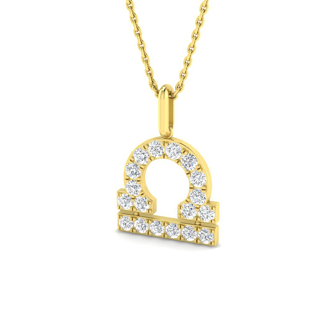 0.53ct Lab-Grown Diamond Star Signs Pendant in 9K Yellow Gold