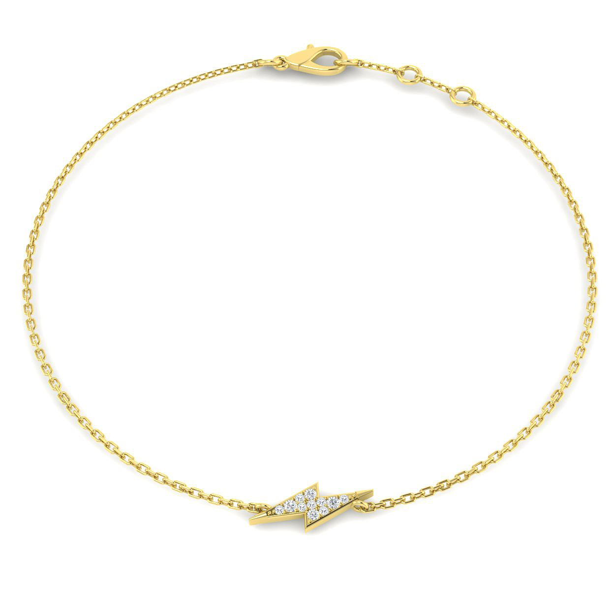 0.05ct Natural Diamond Shape Bracelet in 9K Yellow Gold