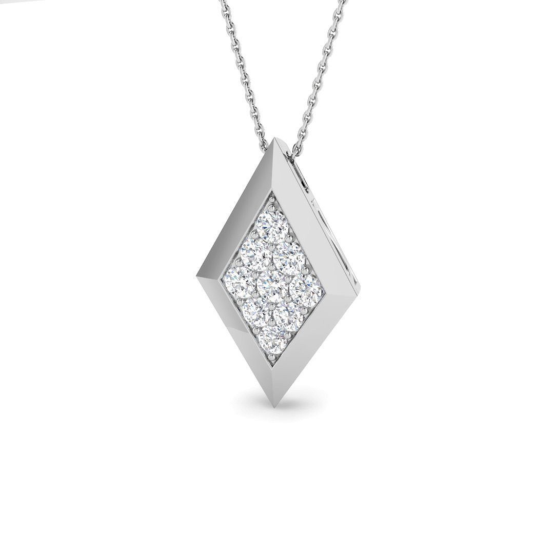 0.79ct Lab-Grown Diamond Shape Pendant in 9K White Gold