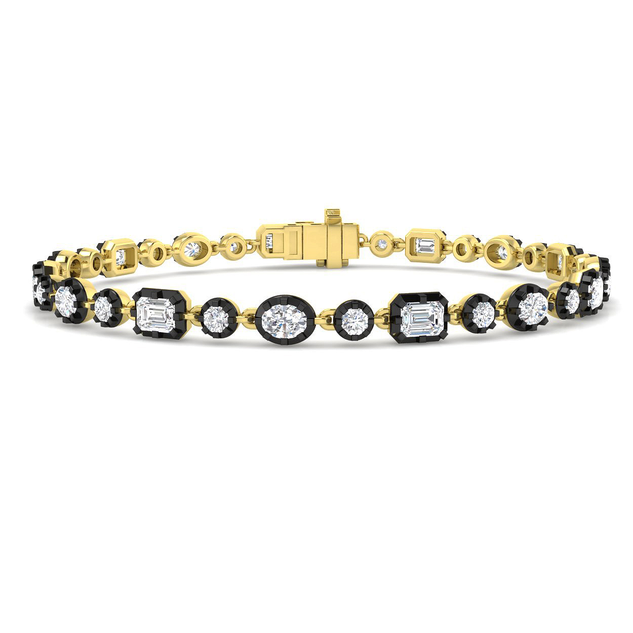 3.57ct Lab-Grown Diamond Tennis Bracelet in 9K Yellow Gold
