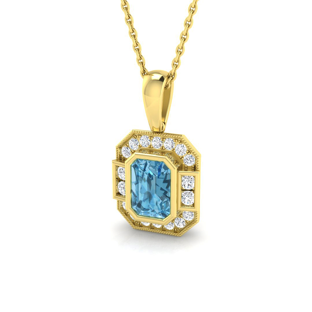 Halo Pendant in 9K Yellow Gold