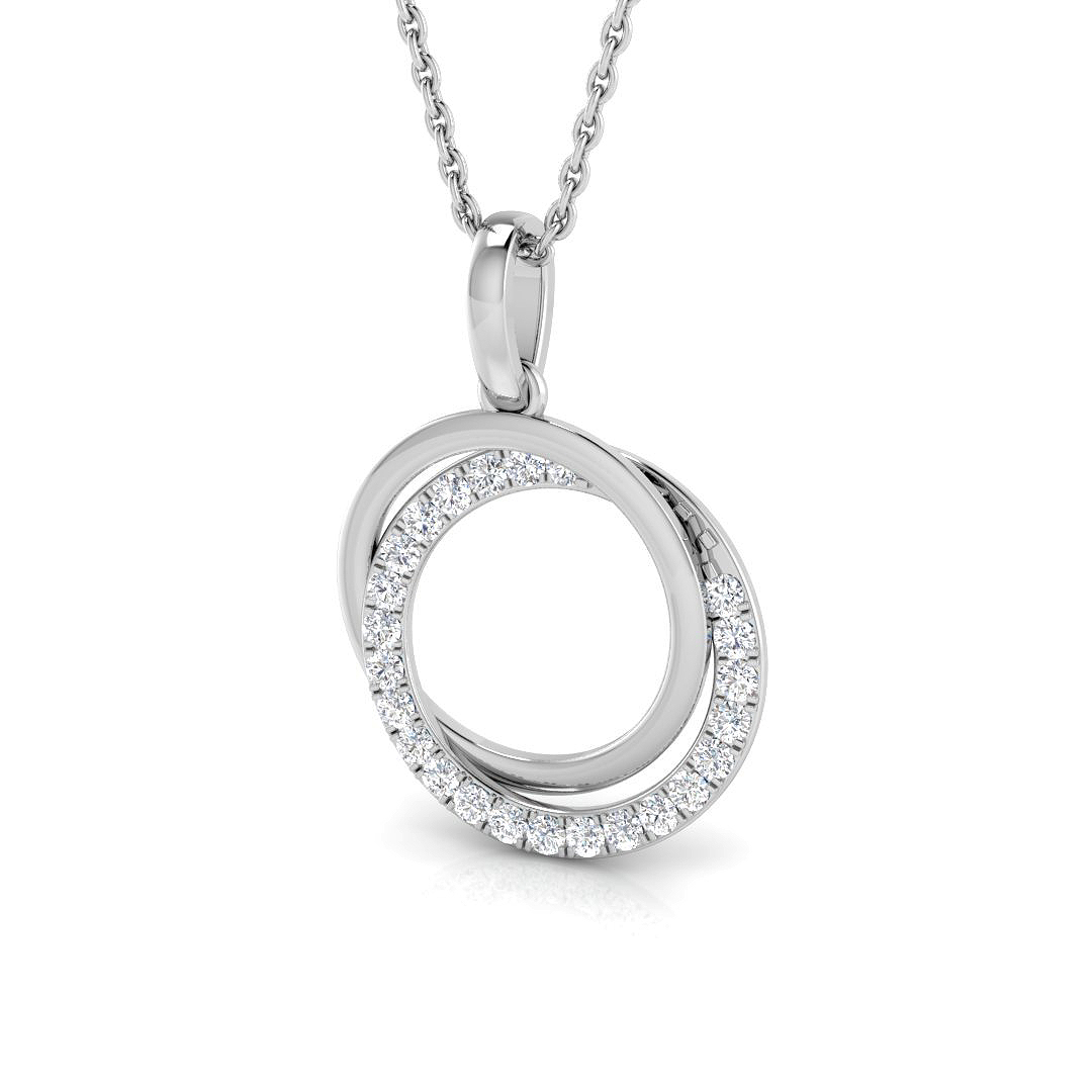 0.22ct Lab-Grown Diamond Circle of Life Pendant in 9K White Gold