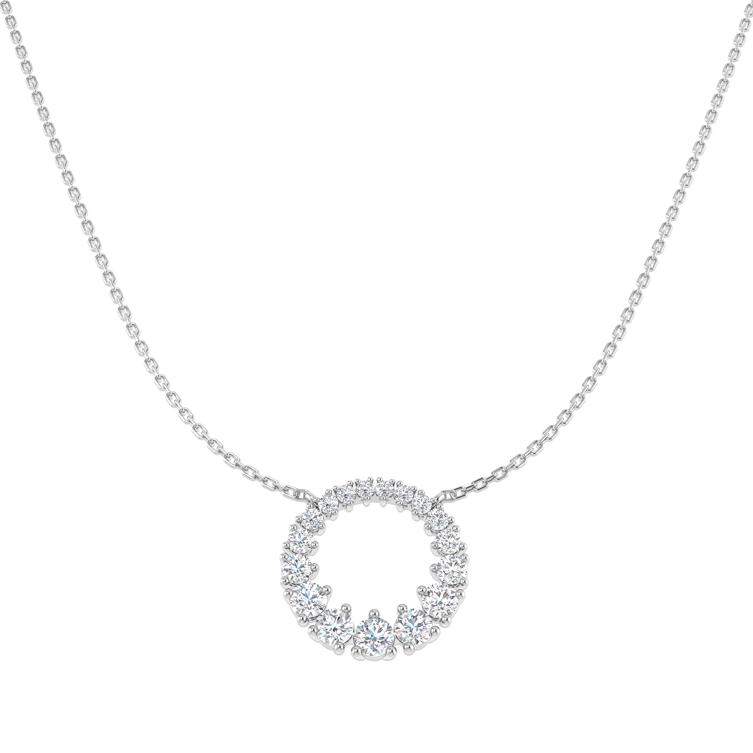 1.17ct Lab-Grown Diamond Circle of Life Necklace in 9K White Gold