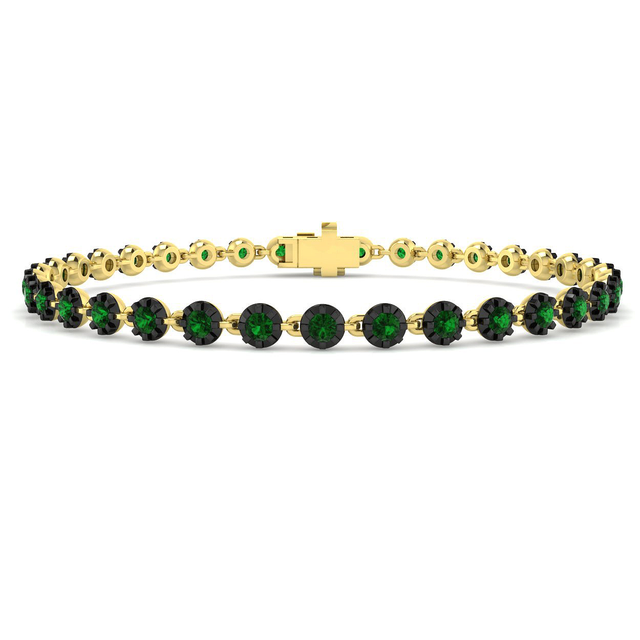 Emerald Bracelet in 9K Yellow Gold