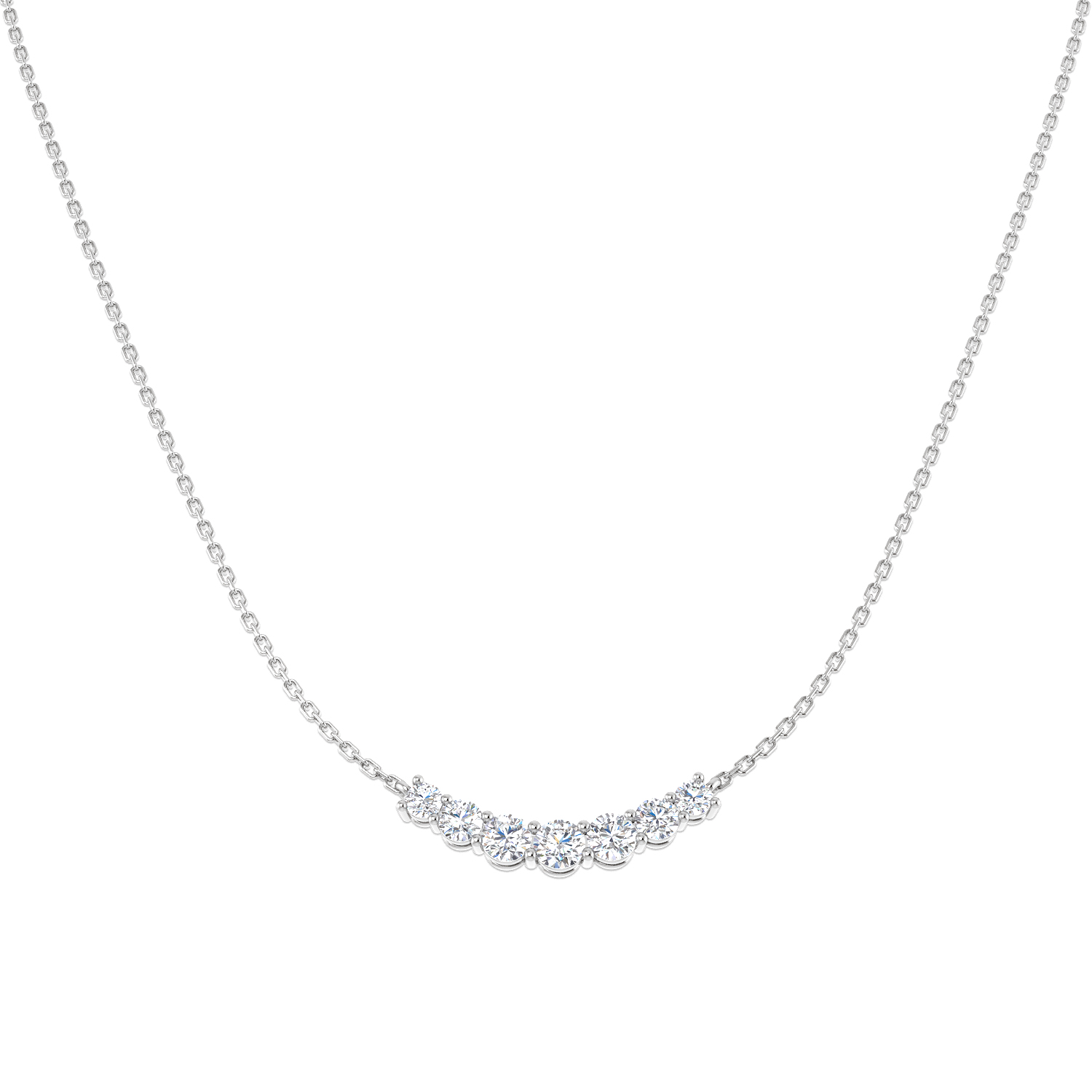 0.93ct Natural Diamond Spectacle Necklace in 18K White Gold