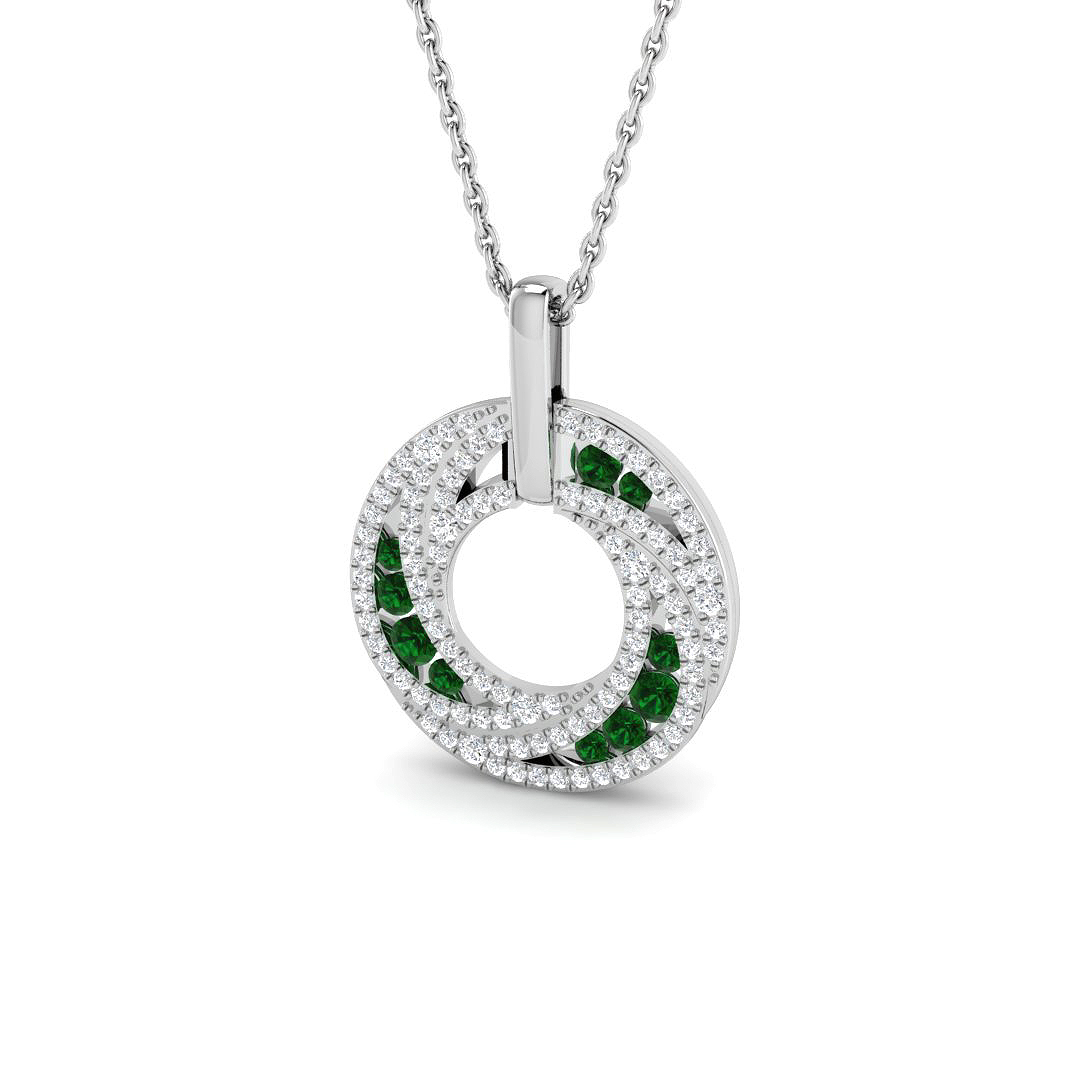 Emerald Pendant in 9K White Gold