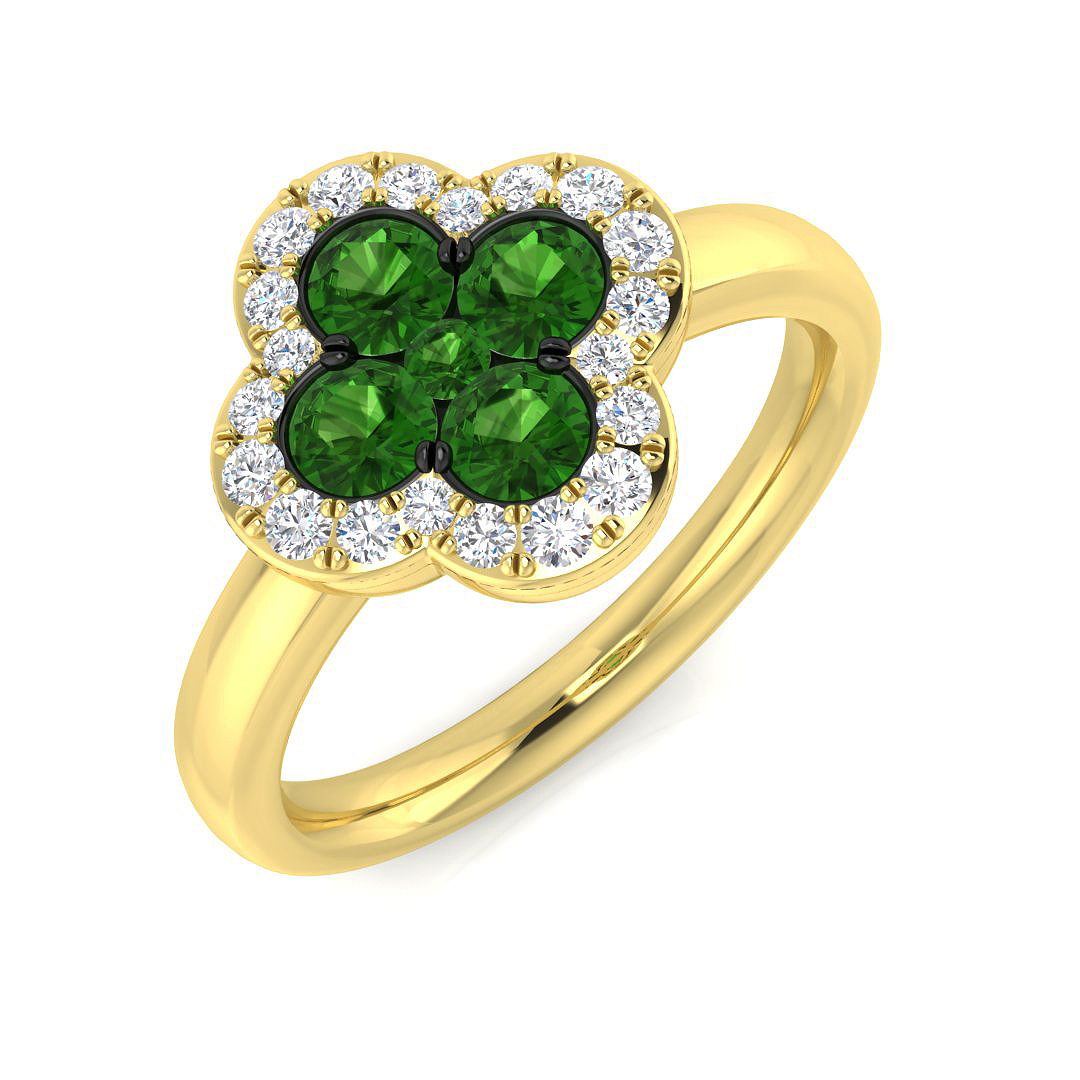 Tsavorite Ring in 18K Yellow Gold